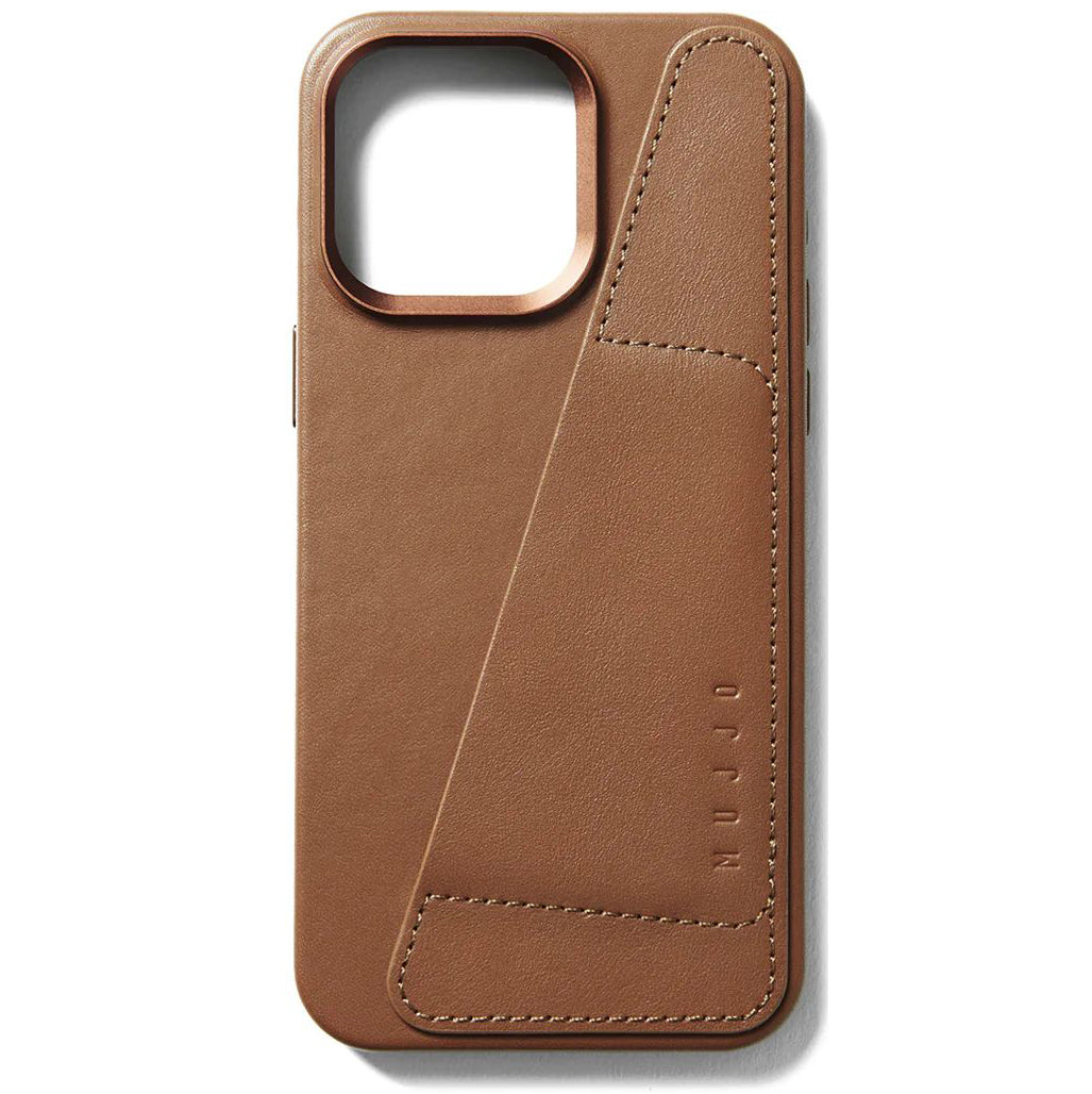 Schutzhülle Mujjo Full Leather Wallet Case MagSafe für Apple iPhone 15 Pro Max, Braun