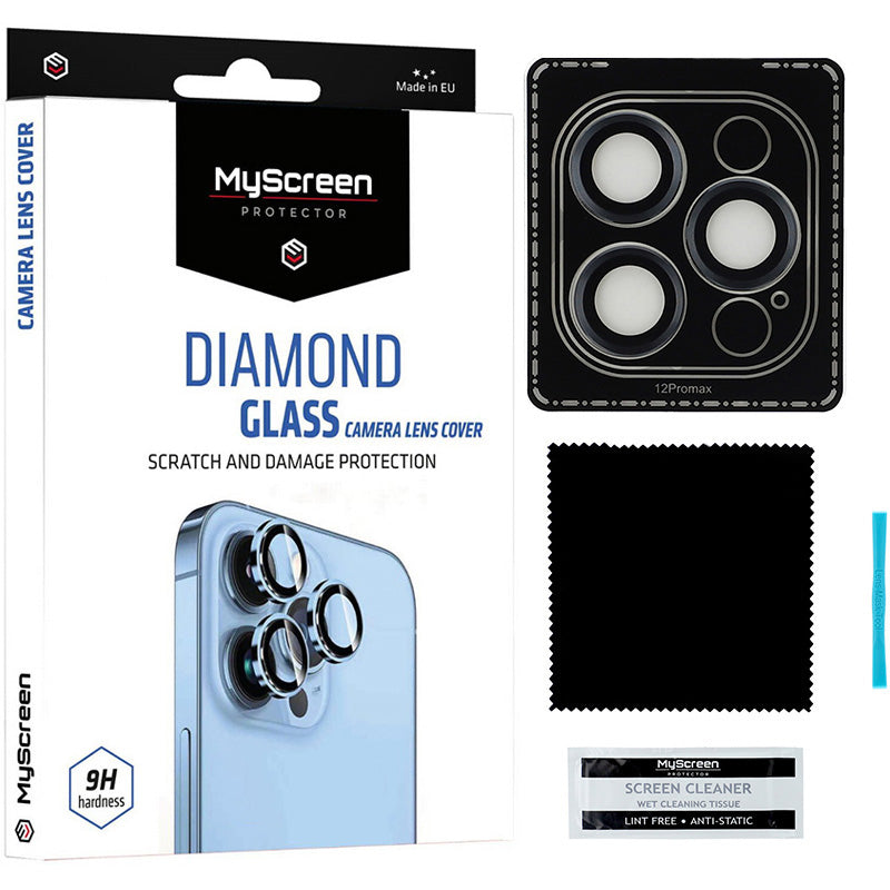 Gehärtetes Glas für die Kamera MyScreen Diamond Glass Camera Lens Cover für Apple iPhone 12 Pro Max, Schwarz