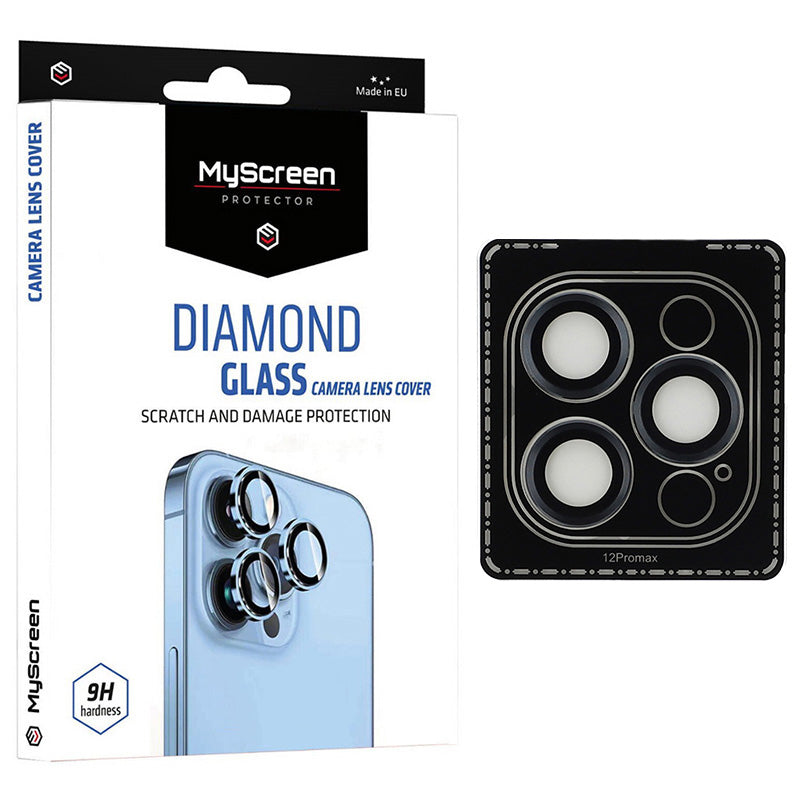 Gehärtetes Glas für die Kamera MyScreen Diamond Glass Camera Lens Cover für Apple iPhone 12 Pro Max, Schwarz