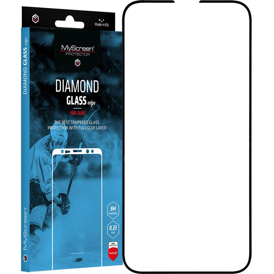 MyScreen Diamond Glass Edge Full Glue für iPhone 13 / 13 Pro, schwarzer Rahmen