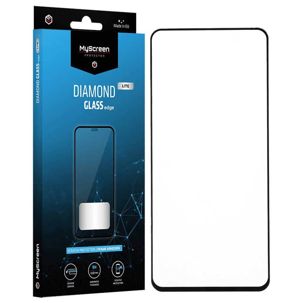 Gehärtetes Glas MyScreen Diamond Glass Lite Edge Full Glue für Xiaomi 11T / 11T Pro, schwarzer Rahmen