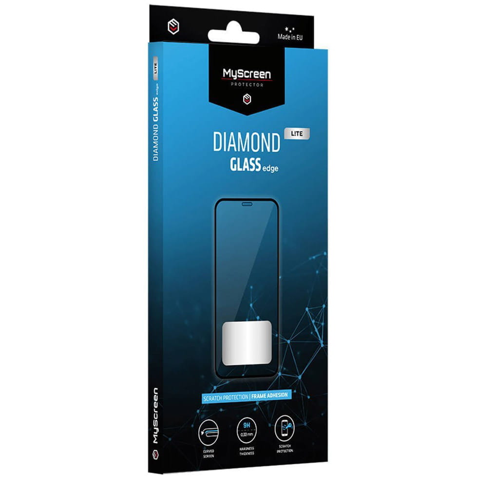 Glas MyScreen Diamond Glass Lite Edge Full Glue für Galaxy M13 / M23 5G / M33 / A23, schwarzer Rahmen