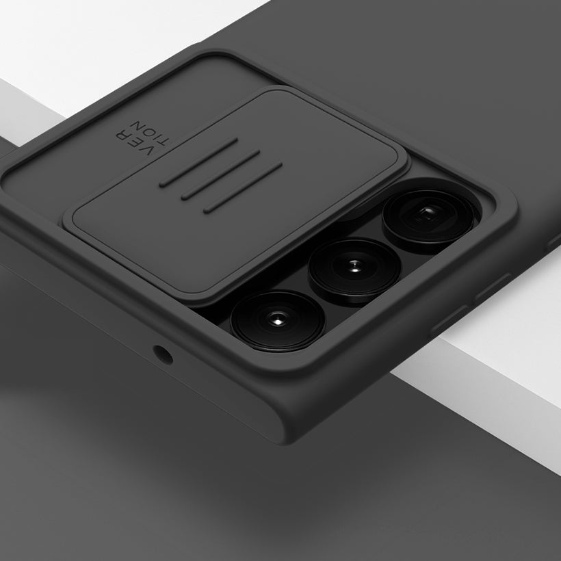 Schutzhülle mit Kameraslider und MagSafe Nillkin CamShield Silky Magnetic für Galaxy S23 Ultra, Schwarz
