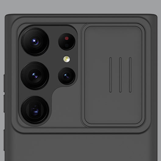 Schutzhülle mit Kameraslider und MagSafe Nillkin CamShield Silky Magnetic für Galaxy S23 Ultra, Schwarz