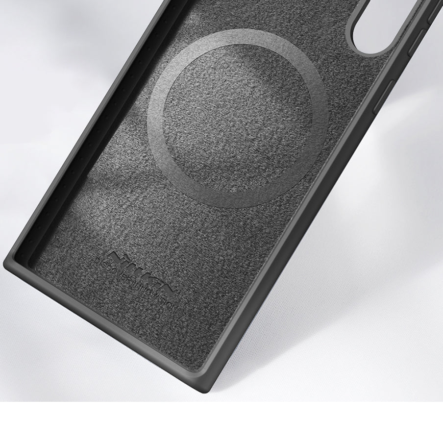 Schutzhülle mit Kameraslider und MagSafe Nillkin CamShield Silky Magnetic für Galaxy S23 Ultra, Schwarz