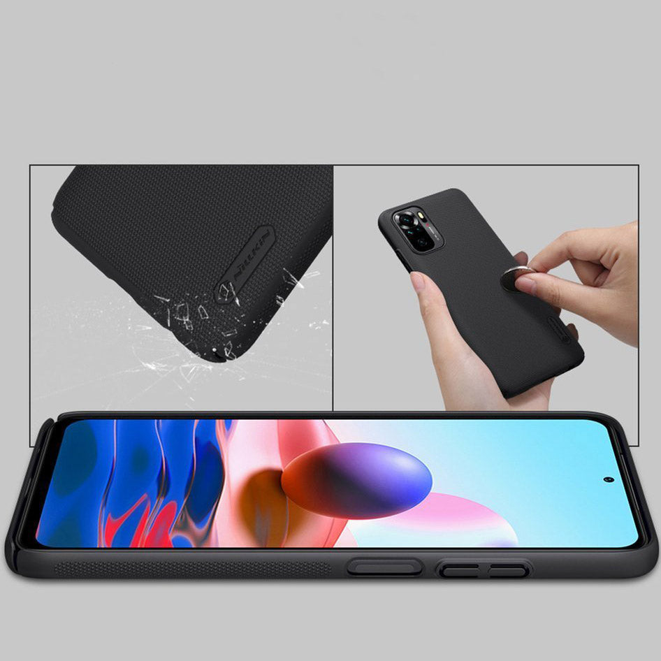 Schutzhülle Nillkin Super Frosted Shield für Xiaomi Redmi Note 10 / 10S, schwarz