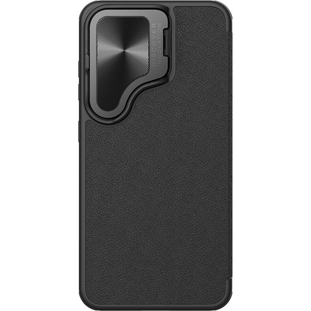 Schutzhülle für Galaxy S24 mit Klappe und Kameraschutz Nillkin Qin Prop, Schwarz