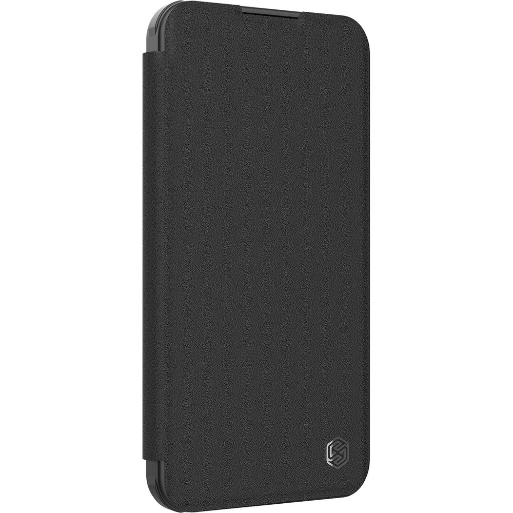 Schutzhülle für Galaxy S24 mit Klappe und Kameraschutz Nillkin Qin Prop, Schwarz