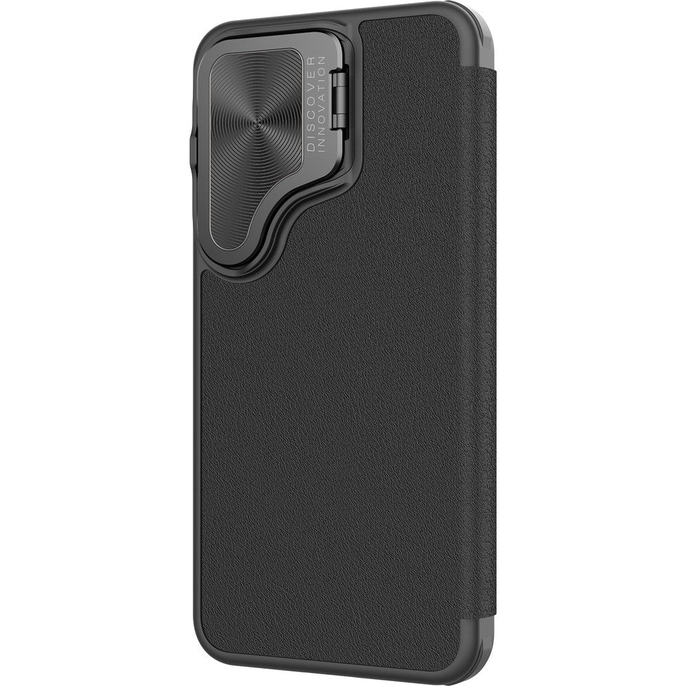 Schutzhülle für Galaxy S24 mit Klappe und Kameraschutz Nillkin Qin Prop, Schwarz