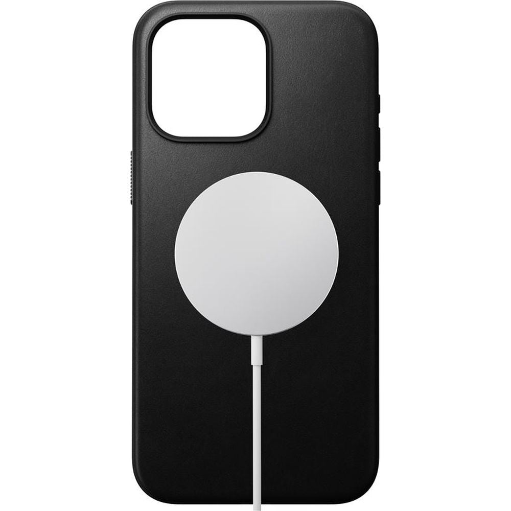 Leder Schutzhülle Nomad Modern Leather MagSafe für iPhone 15 Pro Max, Schwarz
