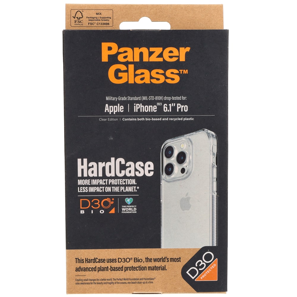 Antibakterielle Schutzhülle PanzerGlass HardCase für Apple iPhone 15 Pro, Transparent