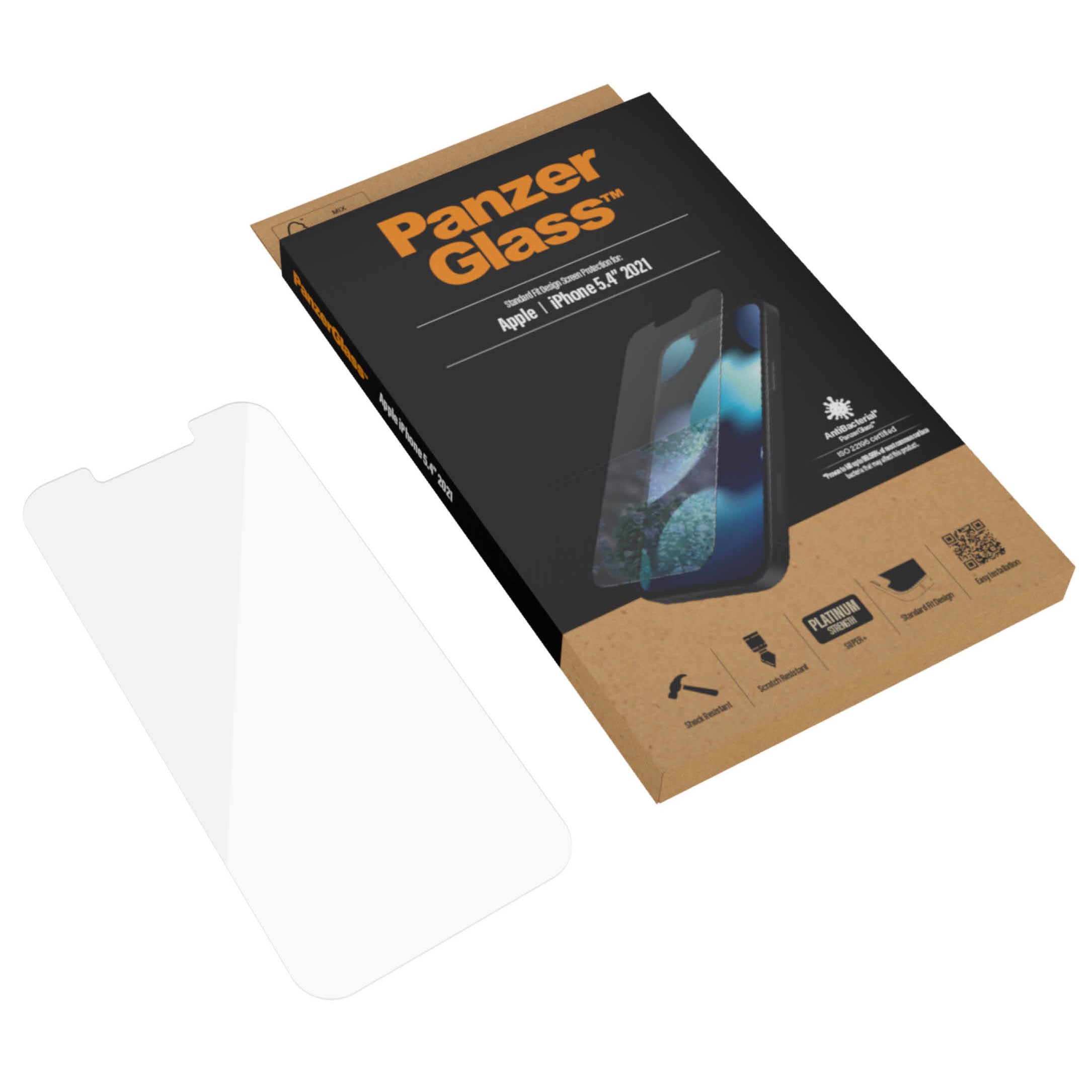 Gehärtetes Glas PanzerGlass Standard Fit Super+ für iPhone 13 Mini, Transparent