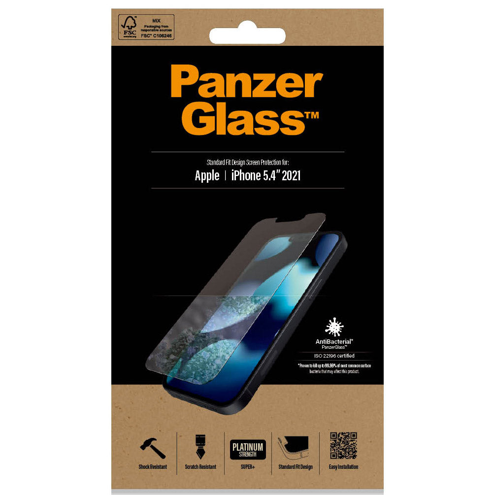 Gehärtetes Glas PanzerGlass Standard Fit Super+ für iPhone 13 Mini, Transparent