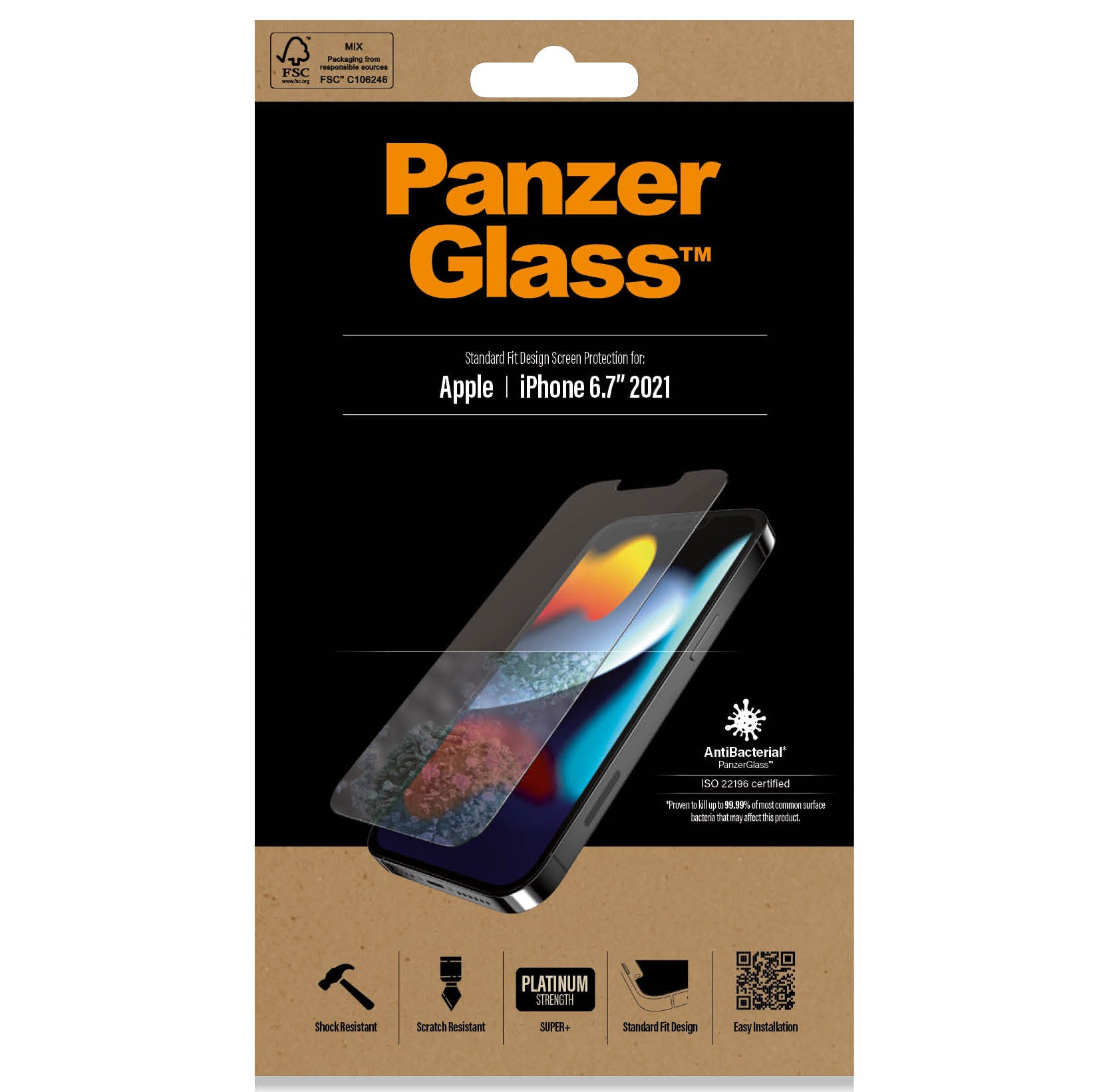 Glas PanzerGlass Standard Fit Super+ für iPhone 13 Pro Max, Transparent