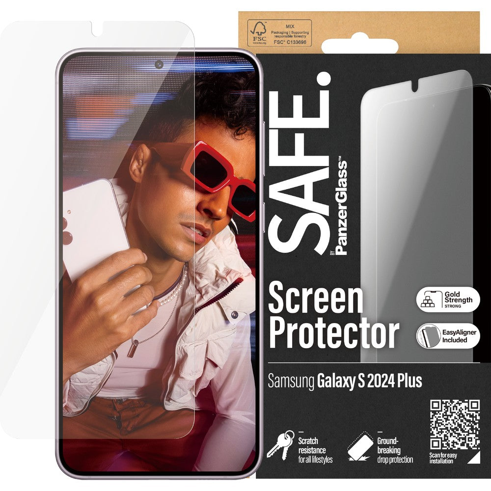 Gehärtetes Glas für das gesamte Display für Galaxy S24 Plus, Safe by PanzerGlass Ultra-Wide Fit EasyAligner