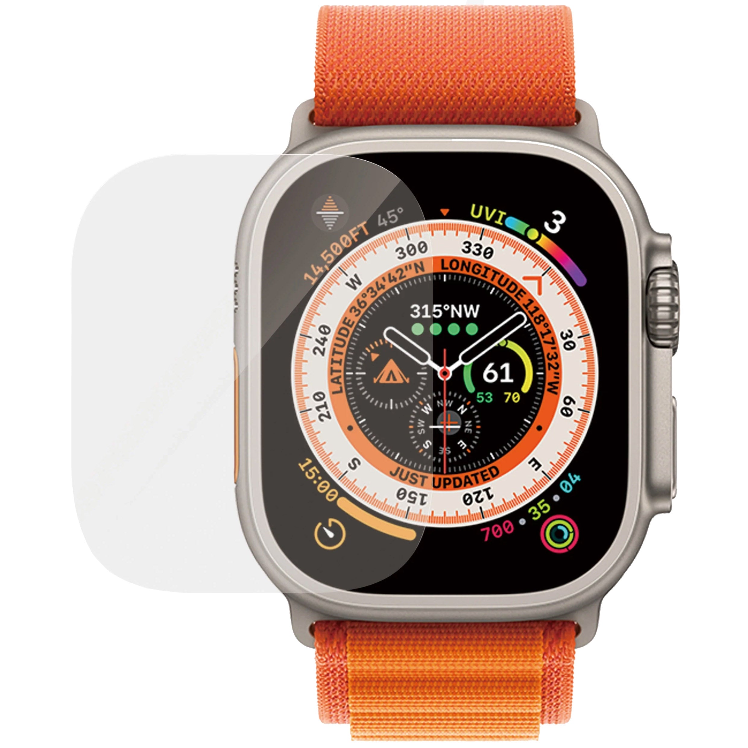 Gehärtetes Glas PanzerGlass Ultra-Wide Fit für Apple Watch Ultra 2/1 49mm,