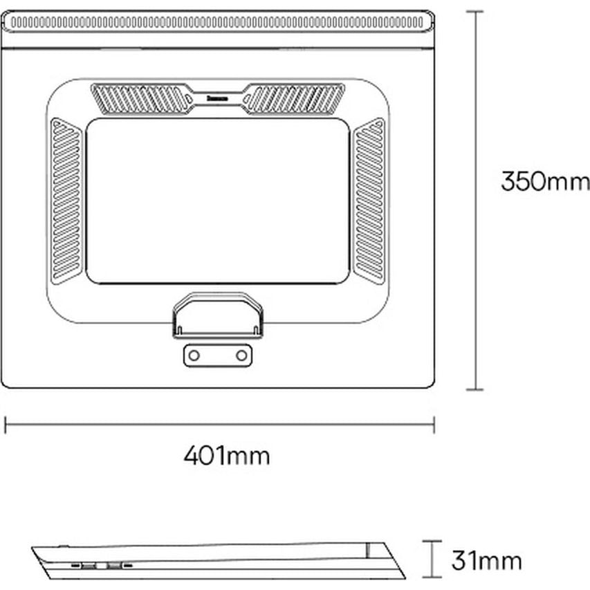 Laptop-Kühlständer Baseus USB, bis zu 21", Grau