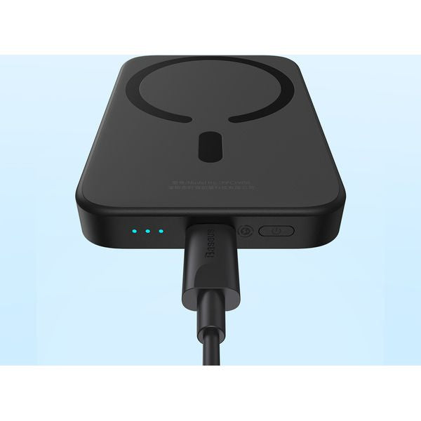 Baseus Mini magnetische Powerbank für MagSafe, USB-C, 6000mAh 20W + Kabel, Schwarz