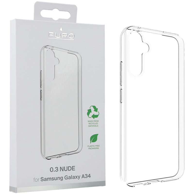 Ekologische Schutzhülle Puro 0.3 Nude für Galaxy A34 5G, Transparent