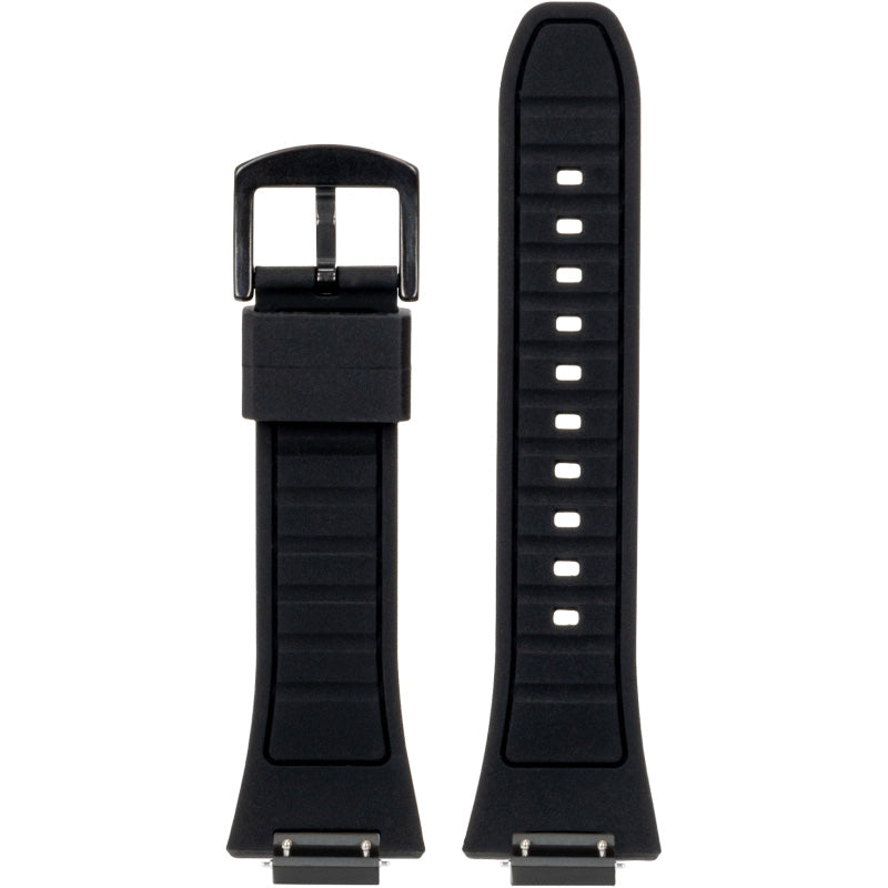 Ralph Giallo Silikonarmband für Apple Watch 45/44 mm, Schwarz mit Schwarzer Schließe