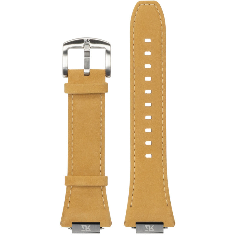 Ralph Giallo Lederarmband für Apple Watch 45/44 mm, Braun mit Silberner Schließe