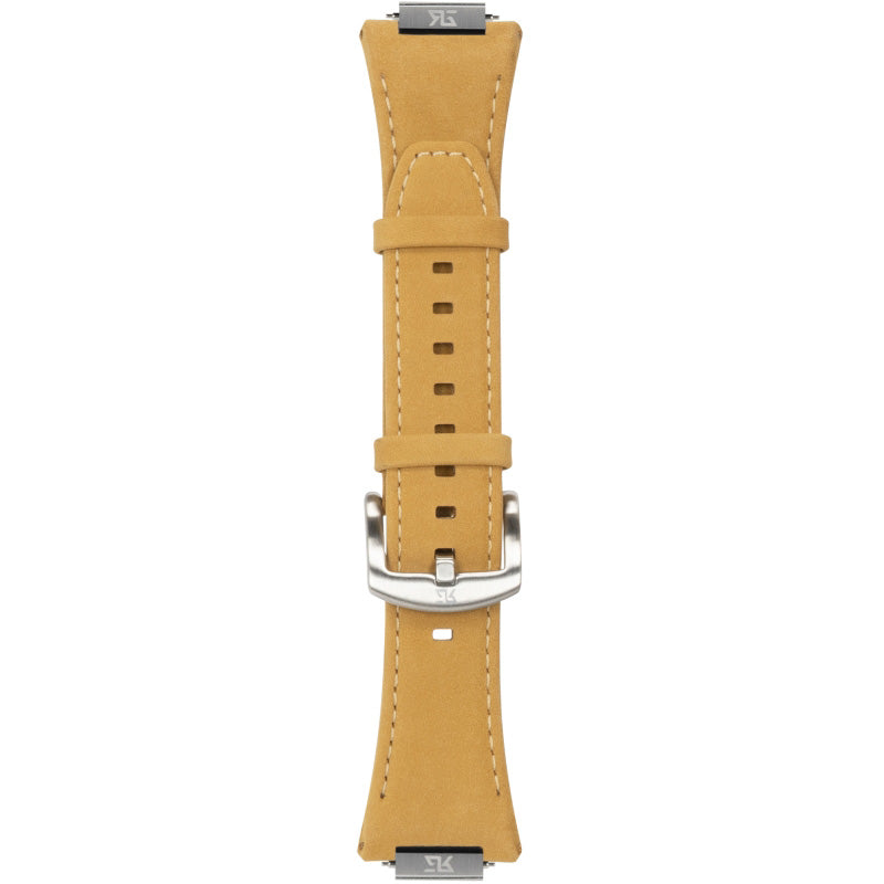 Ralph Giallo Lederarmband für Apple Watch 45/44 mm, Braun mit Silberner Schließe