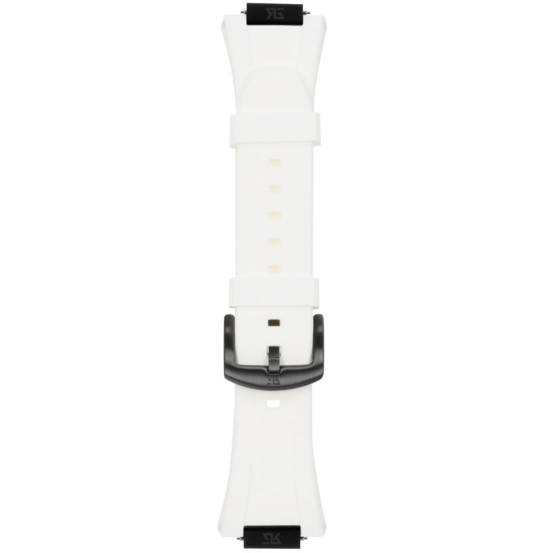 Ralph Giallo Silikonarmband für Apple Watch 45/44 mm, Weiß mit Schwarzer Schließe