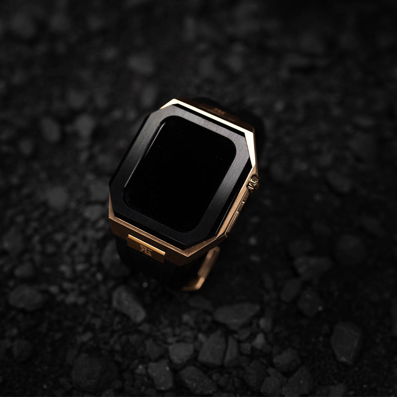 Schutzhülle Ralph Giallo Orco mit Armband für Apple Watch SE 2022/SE/6/5/4 - 44mm, Schwarz-Gold