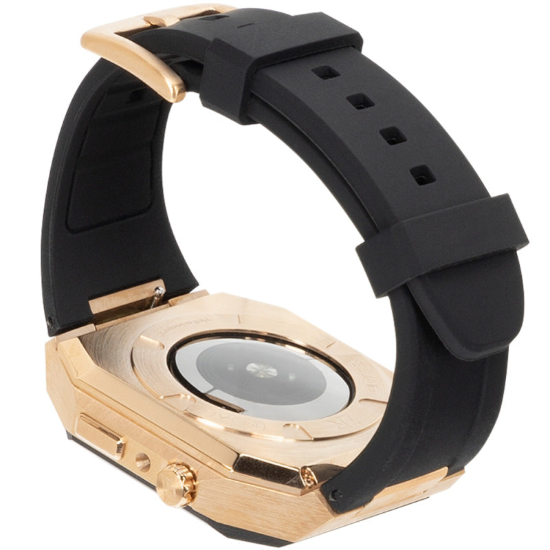 Schutzhülle Ralph Giallo Taro mit Armband für Apple Watch 45 mm, Schwarz-Gold