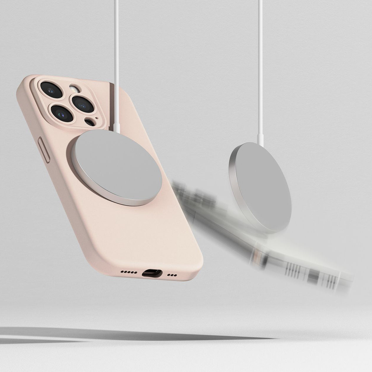 Schutzhülle Ringke Sllicone Magnetic MagSafe für Apple iPhone 15 Pro, Rosa