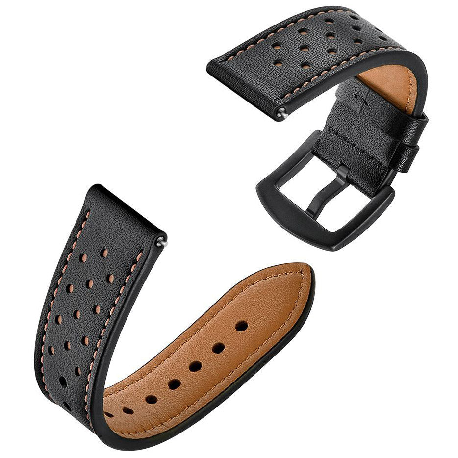Lederarmband für Galaxy Watch 6/5 Pro/5/4/3, Tech-Protect Leather, Schwarz