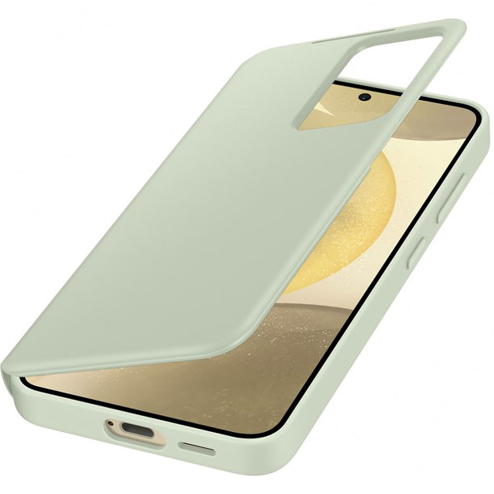 Schutzhülle mit Klappe für Galaxy S24, Samsung Smart View Wallet Case, Lindgrün