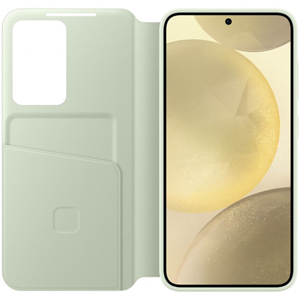 Schutzhülle mit Klappe für Galaxy S24, Samsung Smart View Wallet Case, Lindgrün