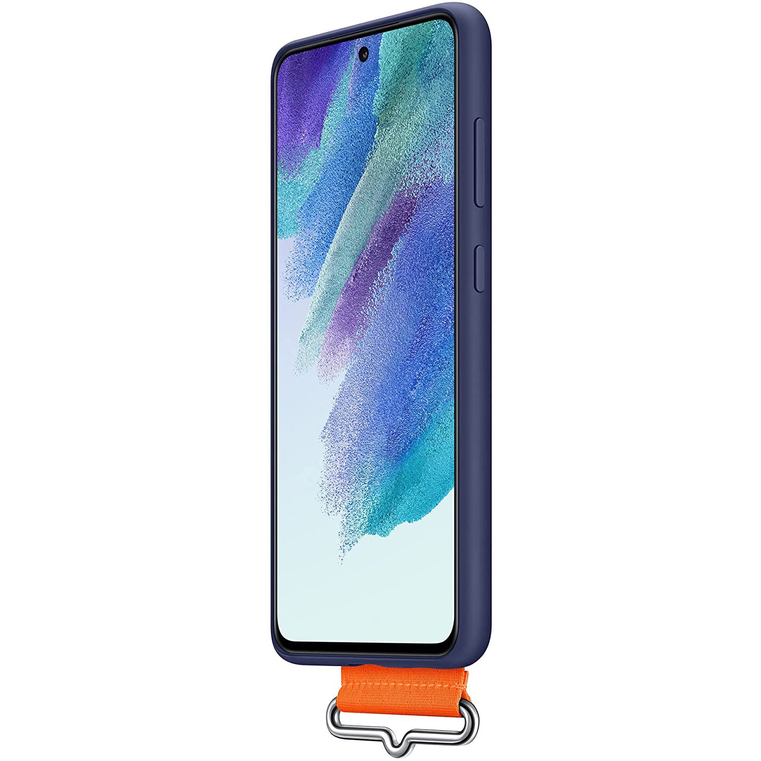 Schutzhülle Samsung Silicone Cover Strap für Galaxy S21 FE, Dunkelblau