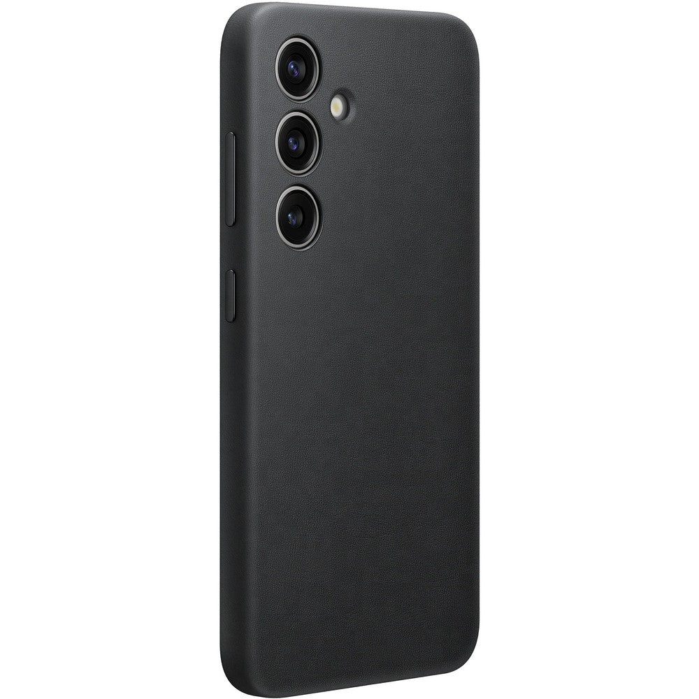 Schutzhülle für Galaxy S24, Samsung Vegan Leather Cover, Schwarz