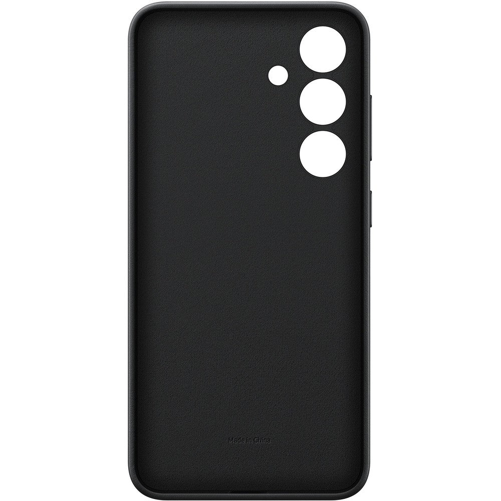 Schutzhülle für Galaxy S24, Samsung Vegan Leather Cover, Schwarz