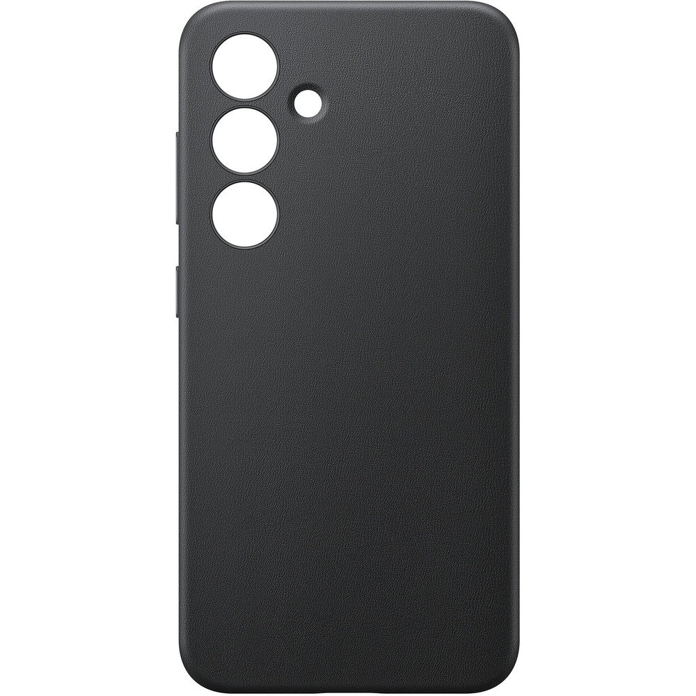 Schutzhülle für Galaxy S24, Samsung Vegan Leather Cover, Schwarz