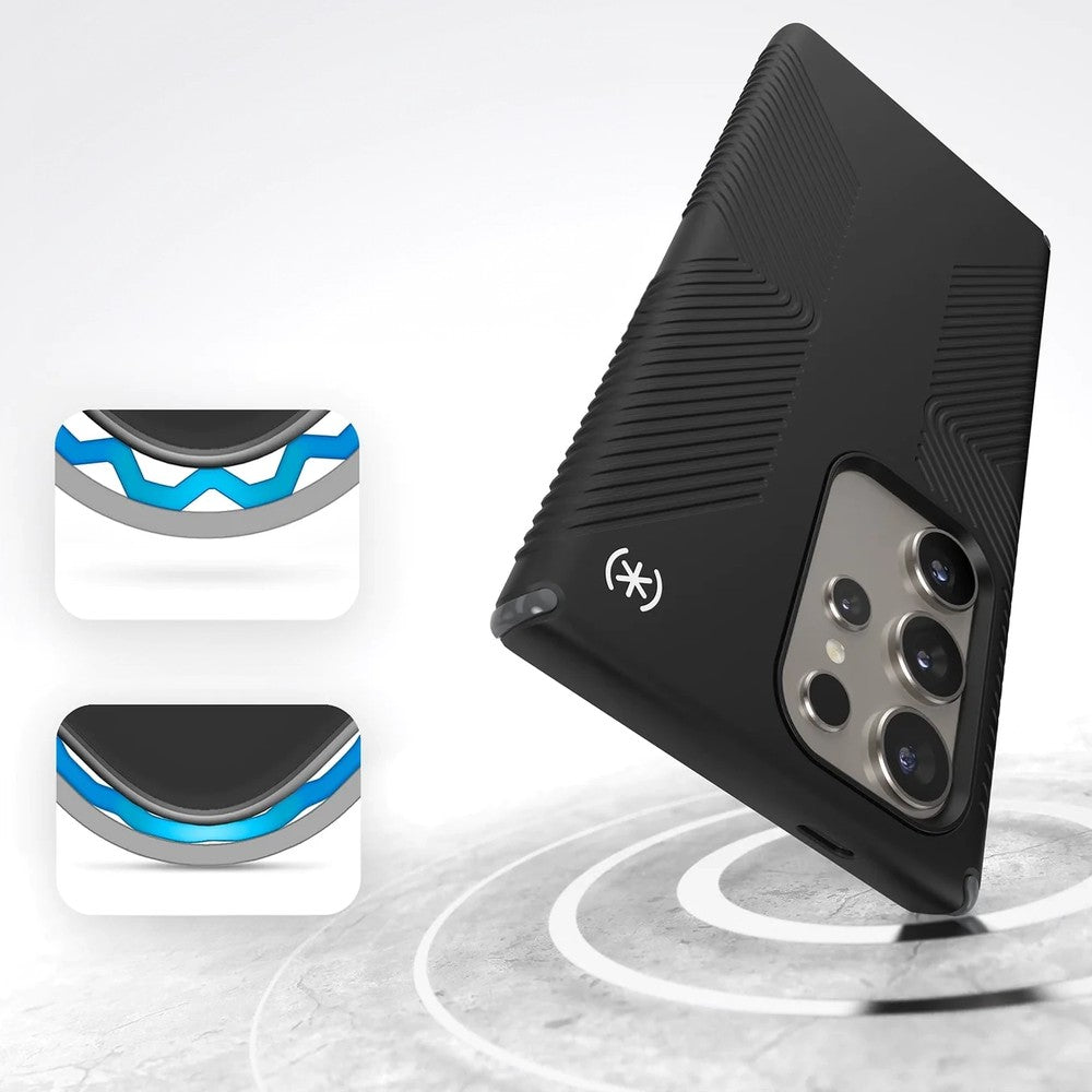 Schutzhülle Speck Presidio2 Grip für Galaxy S24 Ultra, Schwarz und Grau