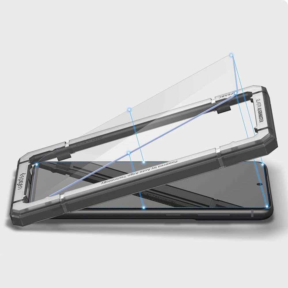 Glas für die Schutzhülle Spigen Glas.tR Slim AM 2-Pack für Galaxy S21 FE, Transparent