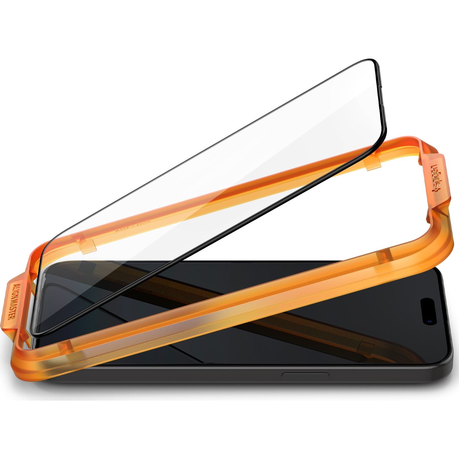 Glas für die Schutzhülle Spigen Glas.tR FC AM 2-Pack für iPhone 15 Pro, mit schwarzem Rahmen