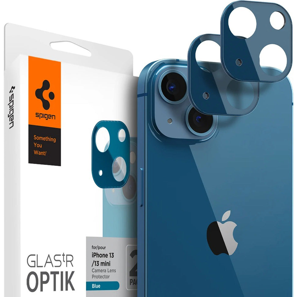 Glas für die Kamera Spigen Glas.tR Optik 2-Pack iPhone 13 / 13 Mini, Blau