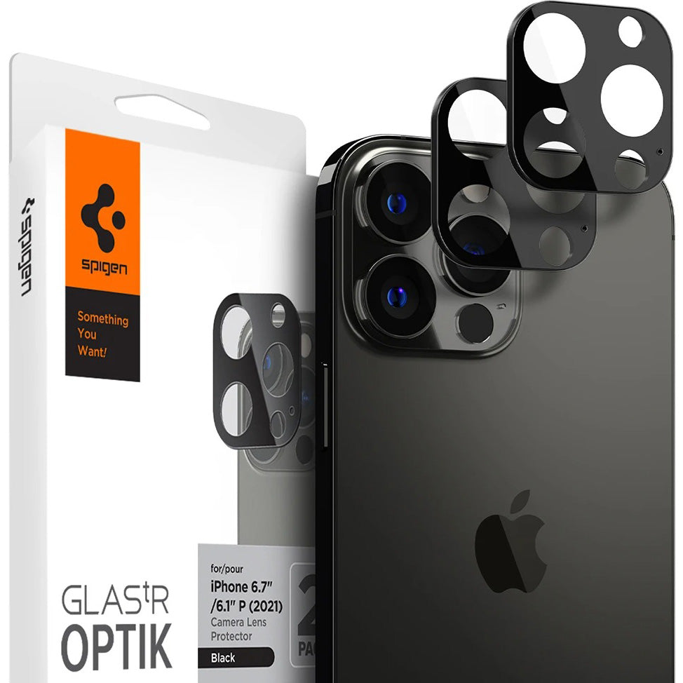 Glas für die Kamera Spigen Glas.tR Optik 2-Pack iPhone 13 Pro / 13 Pro Max, schwarz