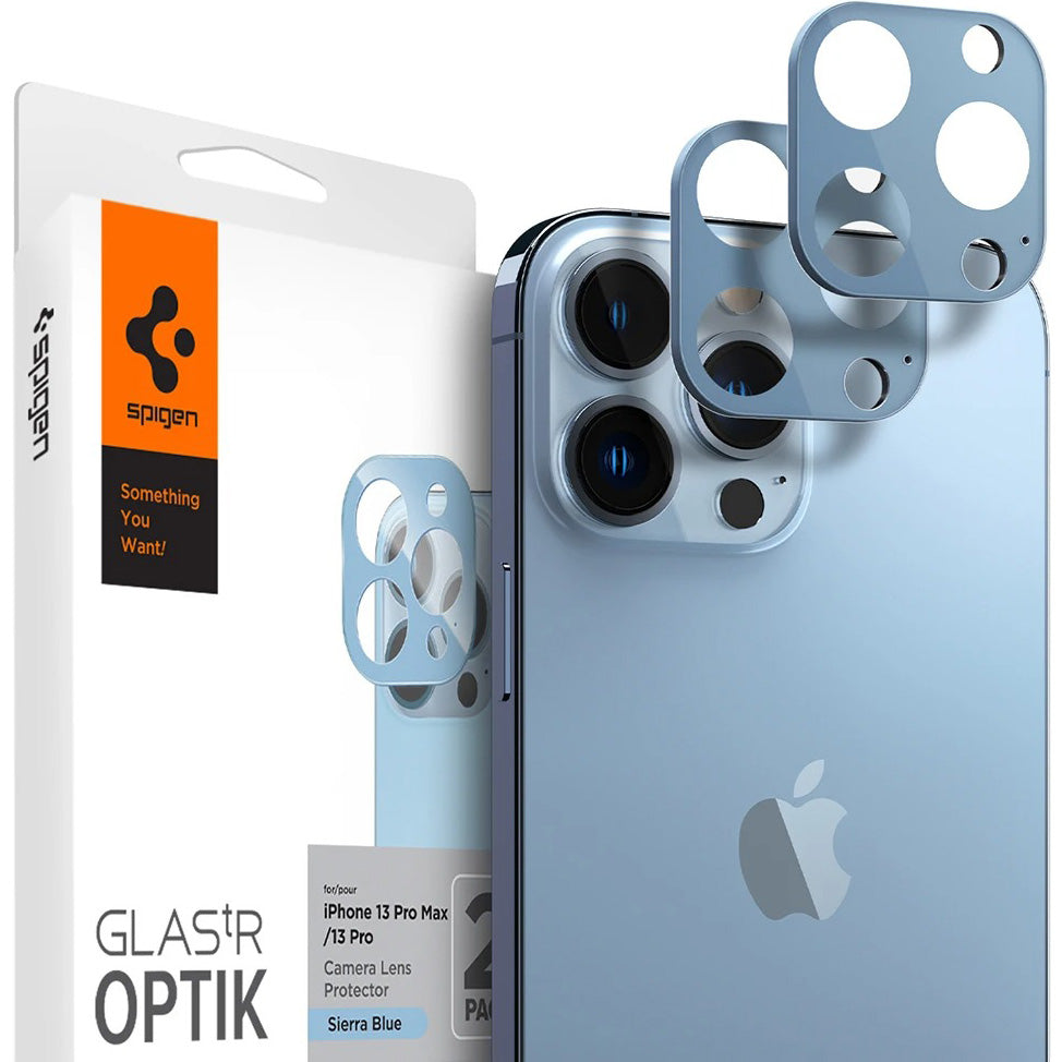 Glas für die Kamera Spigen Glas.tR Optik 2-Pack iPhone 13 Pro / 13 Pro Max, Blau