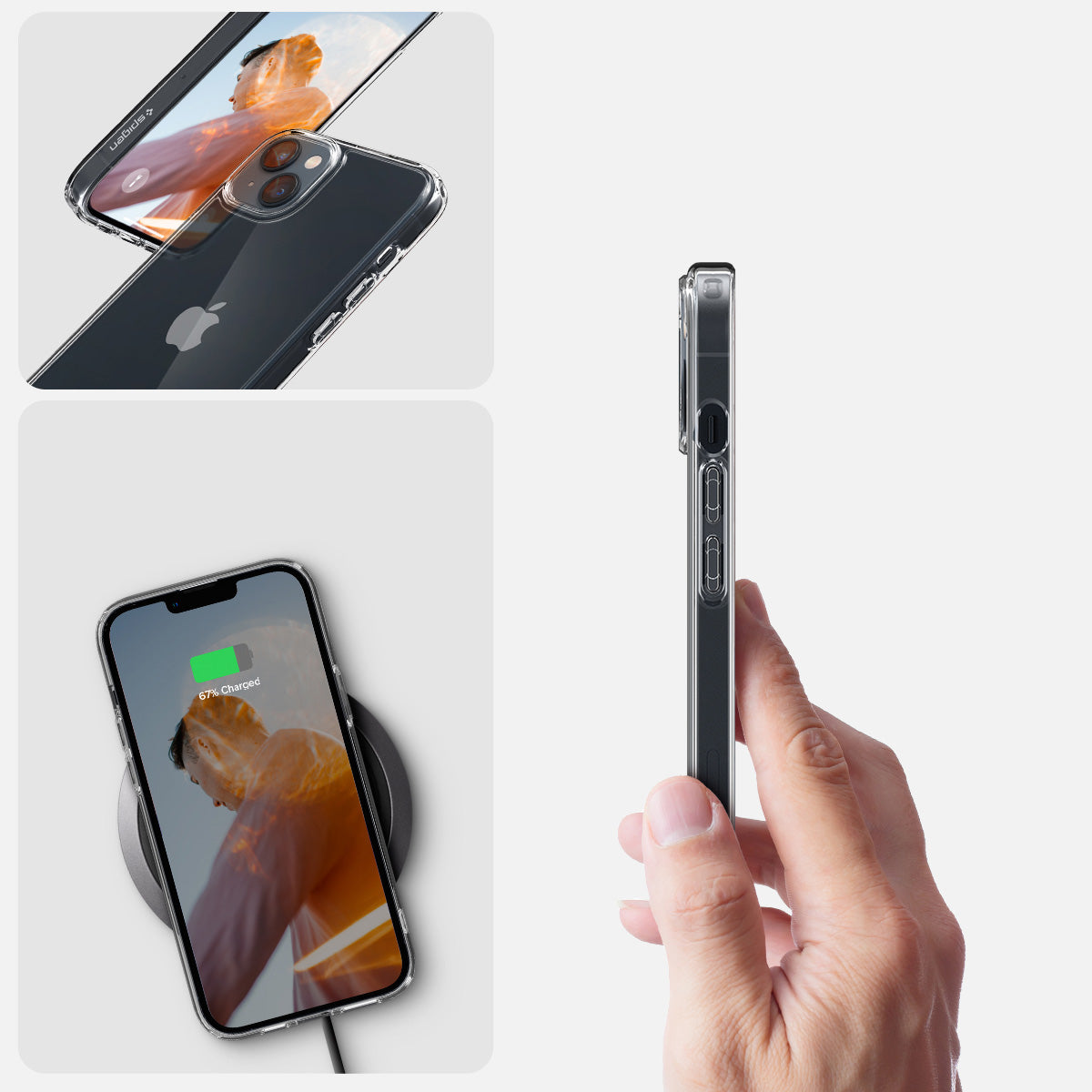 Schutzhülle Spigen Crystal Hybrid für iPhone 14, Transparent