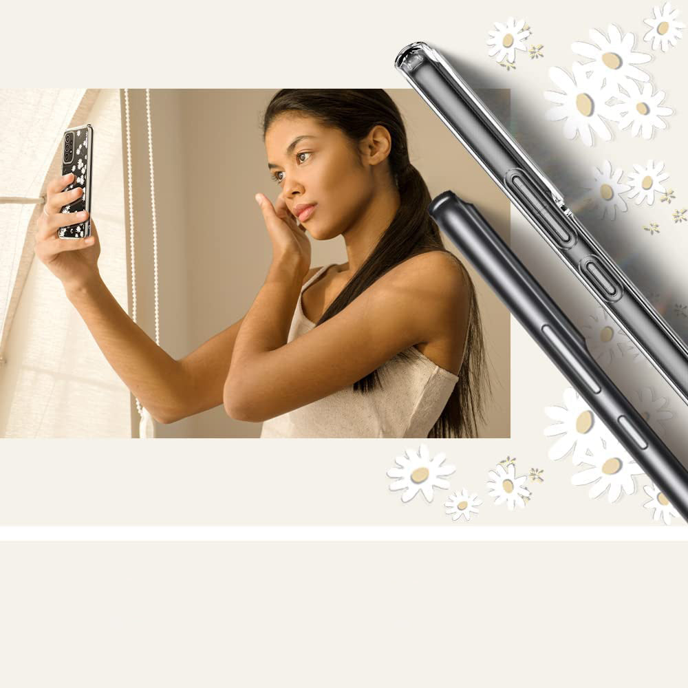 Schutzhülle Spigen Cyrill Cecile für Galaxy A53 5G, weiße Blumen