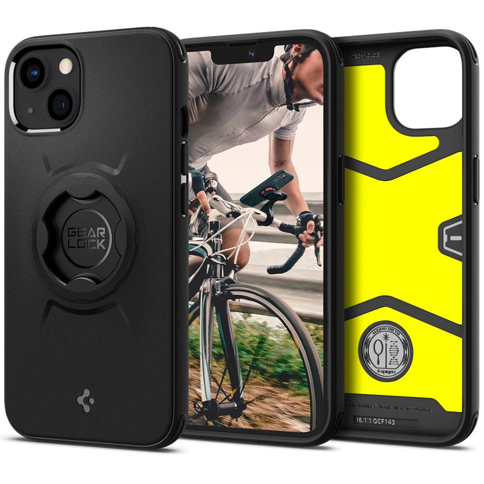 Schutzhülle Spigen Gearlock Bike Mount Case GCF143 für iPhone 13, Schwarz