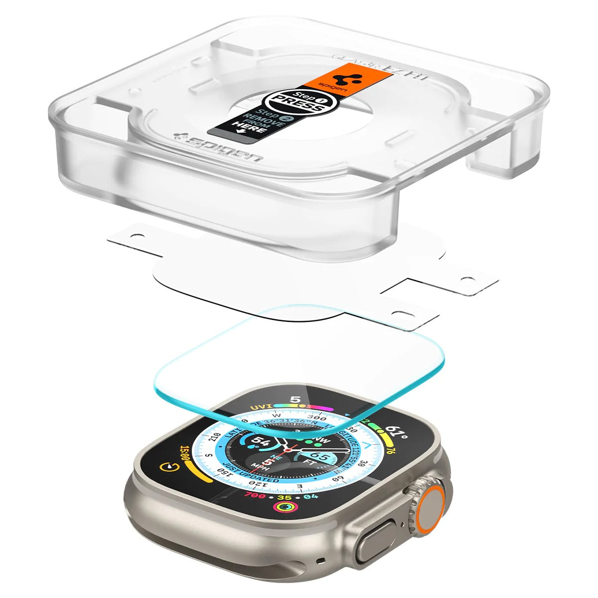 Glas für die Schutzhülle Spigen Glas.tR EZ Fit 2-Pack für Apple Watch Ultra 2/1 49mm,