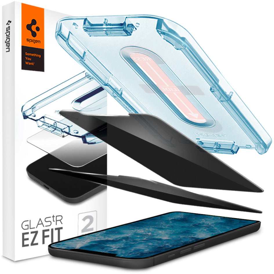 Glas für die Schutzhülle Spigen Glas.tR EZ Fit Privacy 2-Pack iPhone 12 / 12 Pro
