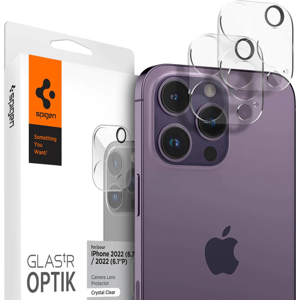 Glas für die Kamera Spigen Glas.tR Optik 2-Pack für iPhone 14 Pro / 14 Pro Max, Transparent