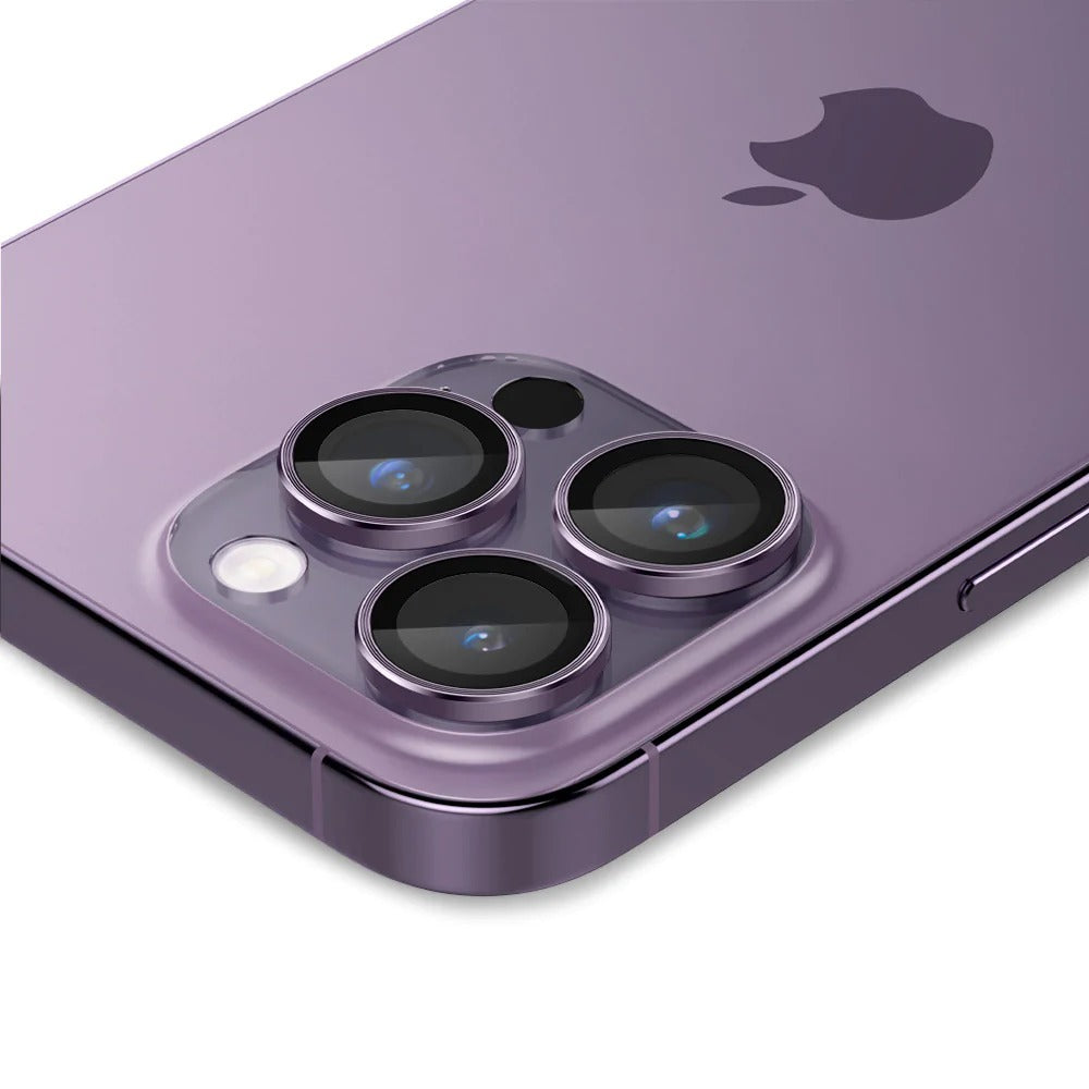 Glas für die Kamera Spigen Glas.tR Ez Fit Optik Pro 2-Pack für iPhone 15 Pro / 15 Pro Max / 14 Pro / 14 Pro Max, Schwarz-Violett